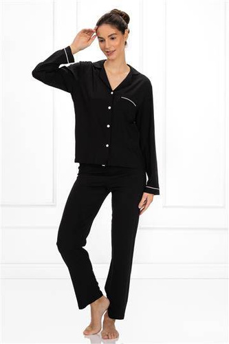 Paris piżama damska rozpinana Momenti Per Me black 