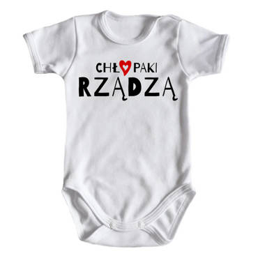 "CHŁOPAKI RZĄDZĄ" Moocha body krótki rękaw biały