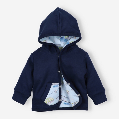 Samoloty Bluza rozpinana z bawełny organicznej Nini granatowy