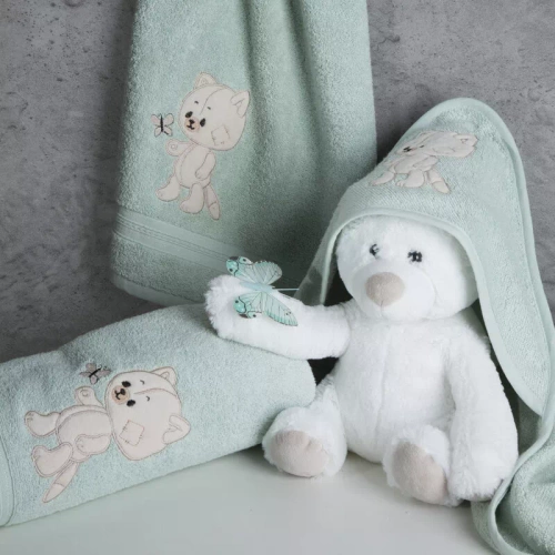 Baby 66 Miś niemowlęce okrycie kąpielowe Eurofirany miętowy
