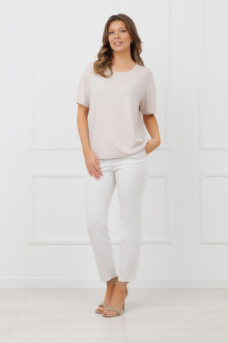 Bluzka damska Rima Italian Fashion 100% bambus krótki rękaw-beżowa