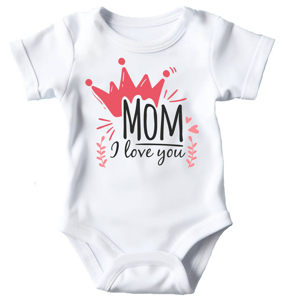 "Mom I love you" Moocha Body krótki rękaw biały