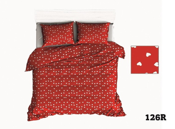 Pościel bawełniana R125 serca biały