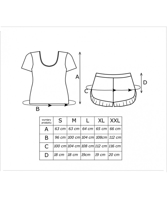 Bear Short Piżama damska Donna – bawełniana, świąteczna, z falbanką