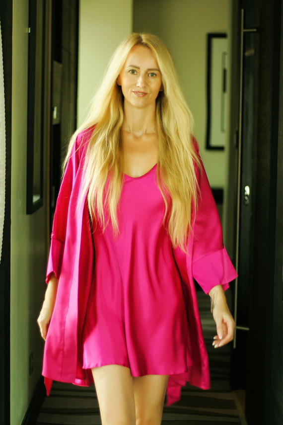 Panama Szlafrok Damski Podomka Kalimo - fuchsia