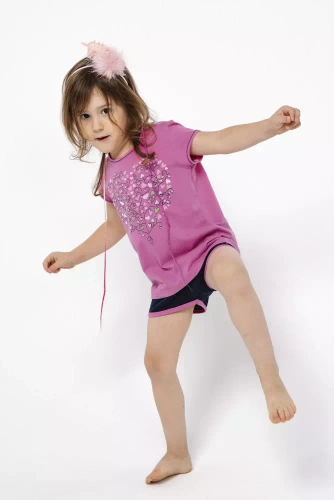 Ontega Italian Fashion Piżama dziewczęca - amarantowy/granatowy