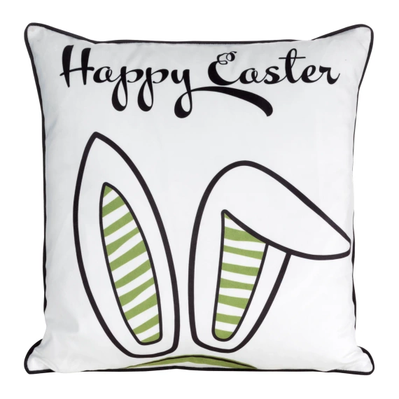 Wiosna 2 Poszewka wielkanocna z welwetu nadrukiem Eurofirany zielony