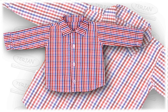 Koszula wizytowa długi rękaw Terjan niebieska krata