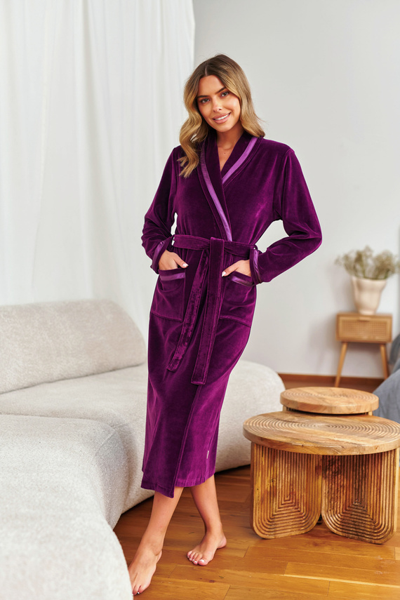 Szlafrok damski Doctor Nap SWA.1078- burgundy