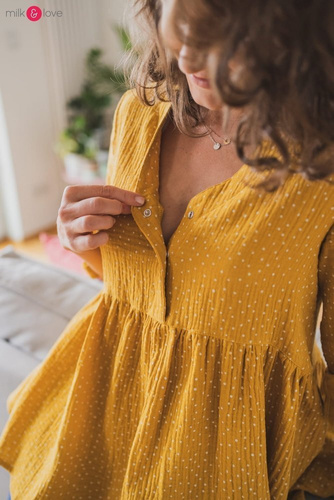 Mother Nature Milk&Love Tunika do karmienia indygo w kropki