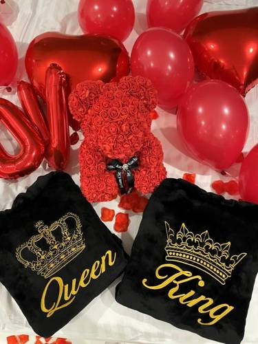 Queen&King + Korona By Shelly zestaw szlafroków - czarny/złoty