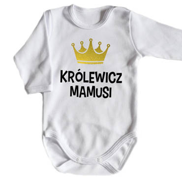 "KRÓLEWICZ MAMUSI" Moocha Body długi rękaw biały 
