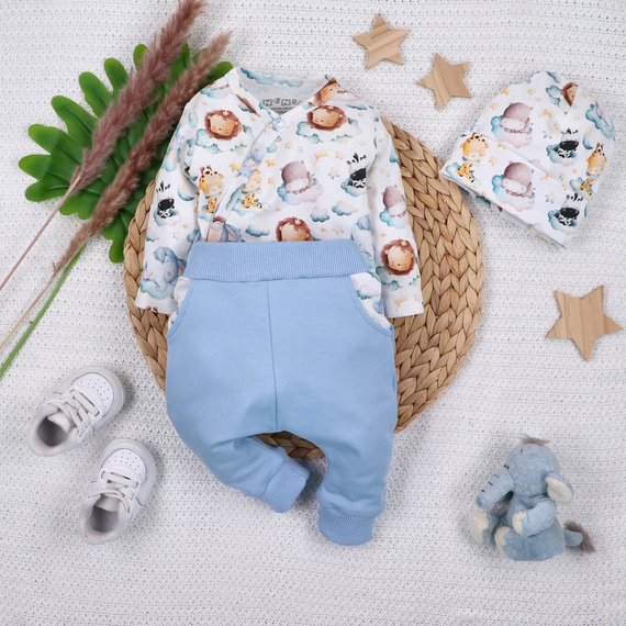 ABN-5601 Body kopertowe Nini Little Dreamers z bawełny organicznej dla niemowląt - bezniklowe napy, 100% bezpieczeństwa