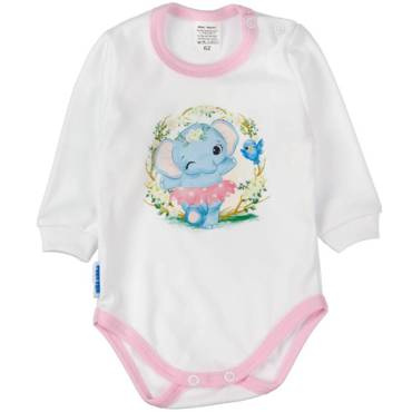 Wesoły Słonik Martex Body niemowlęce długi rękaw biały