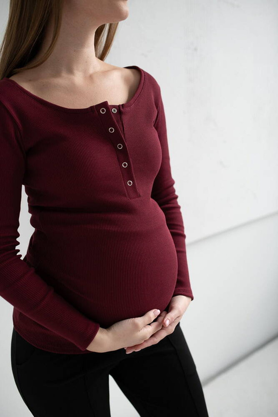 Tummy Bluzka ciążowa i do karmienia Milk&Love bordowy