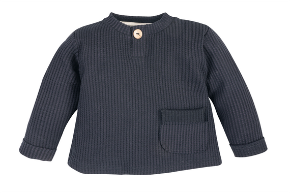 "Natural Waffel" Makoma Bluza polo black
