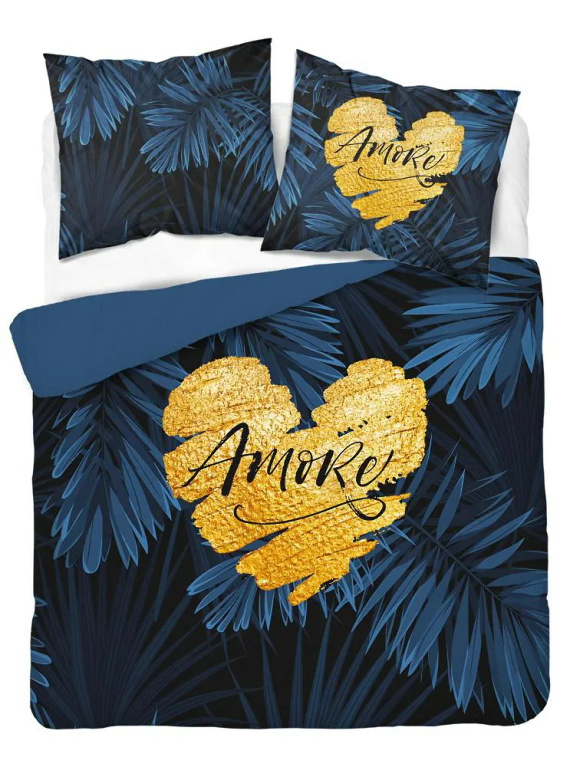 4414 A Holland 35 Pościel bawełniana Amore Detexpol granatowy