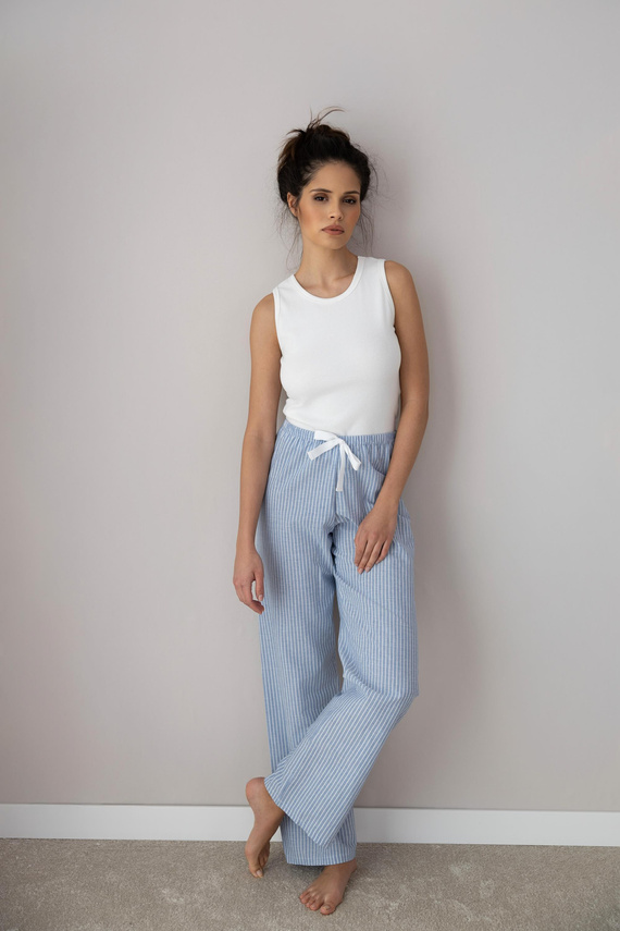 Sensis Dagna Piżama Damska - śmietankowy niebieski