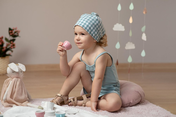 Sweet Cherry Pinokio Chustka niemowlęca - zielony kratka