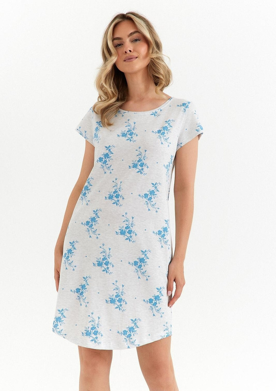 491 Koszula nocna damska Cana jasny melanż bawełniana krótki rękaw wygodna