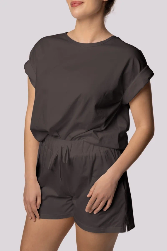 Bliss shortsleeve Piżama damska Mona grafitowy 