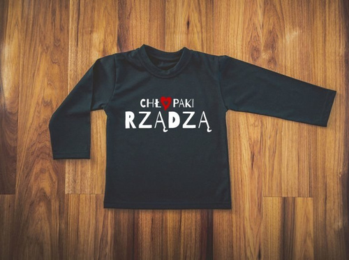 Koszulka długi rękaw "Chłopaki rządzą" Moocha biały