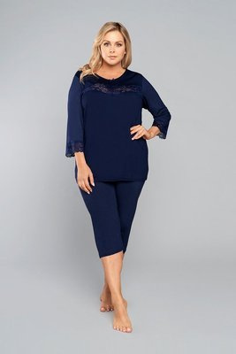 Izyda Piżama 3/4 rękaw, 3/4 spodnie Italian Fashion - granat 