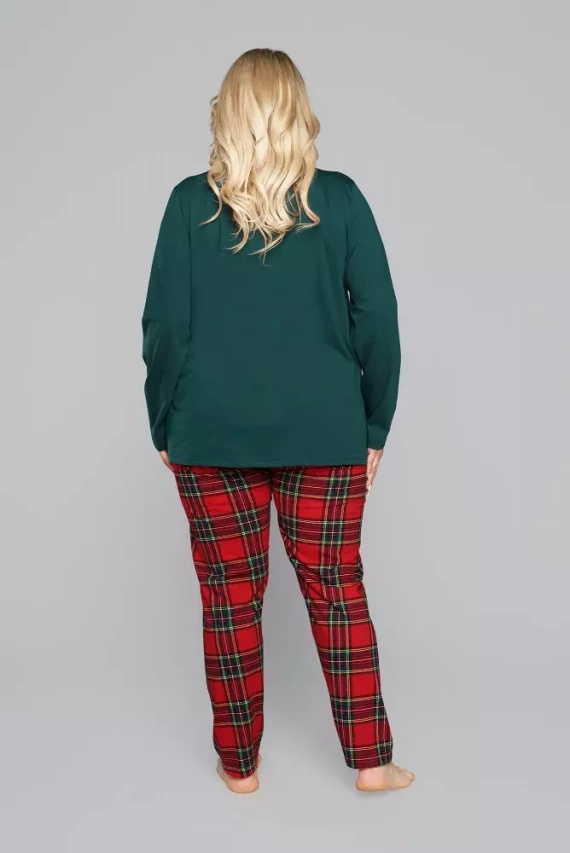 Zorza piżama damska długi rękaw, spodnie Italian Fashion - czerwony/druk