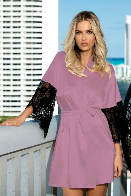 Dagmara Satynowy Szlafrok Damski DKaren - borowy