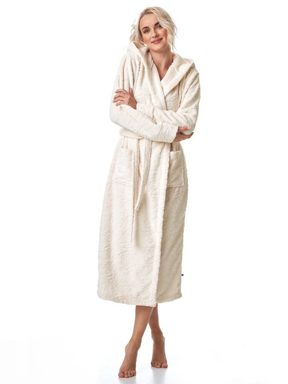 LGL 148 Długi Szlafrok Damski Key ecru
