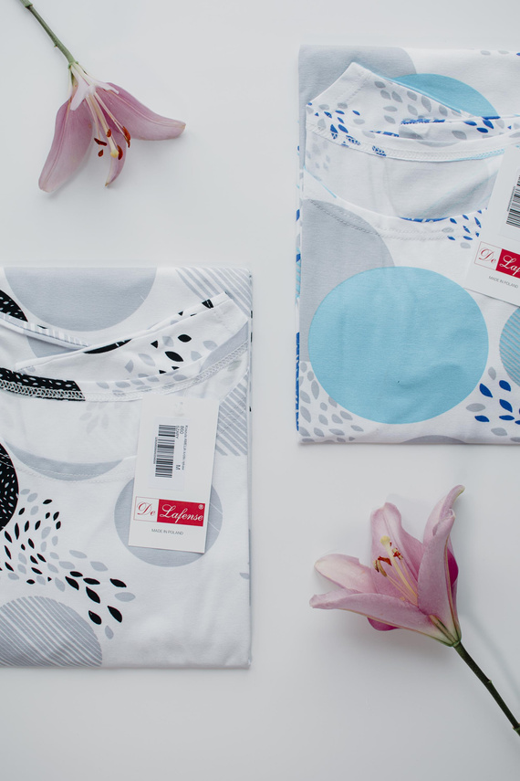 860 Amelia Koszula nocna De Lafense – krótki rękaw, miękka wiskoza - szary