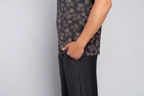 Pinus Piżama Męska krótki rękaw, długie spodnie Italian Fashion- druk/grafit