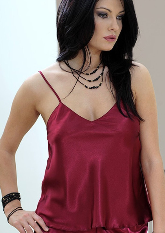 Karen Satynowy top damski DKaren - jasny ecru