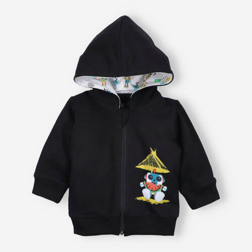 ABN-2943/CZA/056 Summer Robots Bluza dresowa z bawełny organicznej Nini czarny
