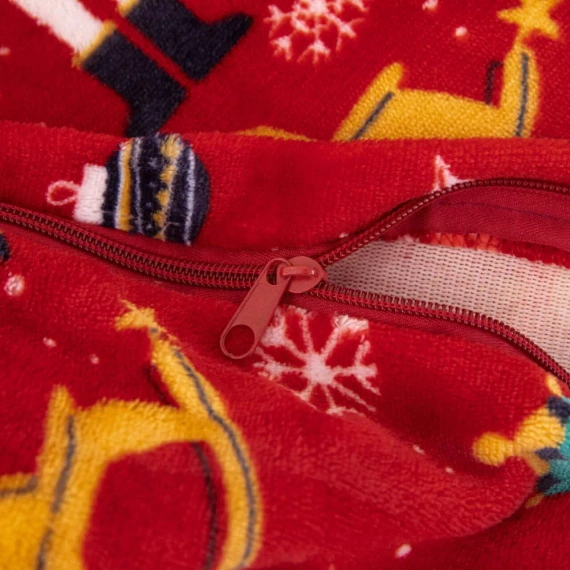Merry Cozy Pościel świąteczna czerwona miś Spod Igły i Nitki– mikrofibra pluszowa 210 g/m²