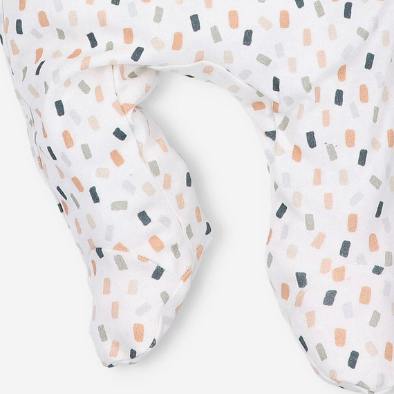 ABN-5327/KRE Pajacyk zapinany kopertowo z bawełny organicznej Nini kremowy