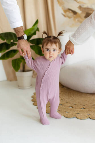 "Natural Waffel" Makoma Pajacyk niemowlęcy pink