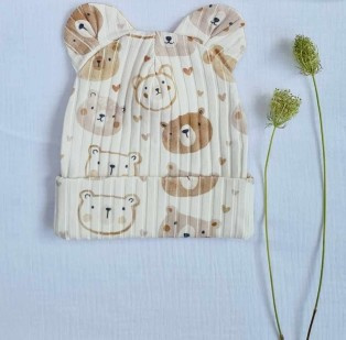 3715Misie Teddy Czapka z uszkami Marija - beż