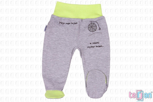 Półśpiochy bawełniane "BIKE" żółty