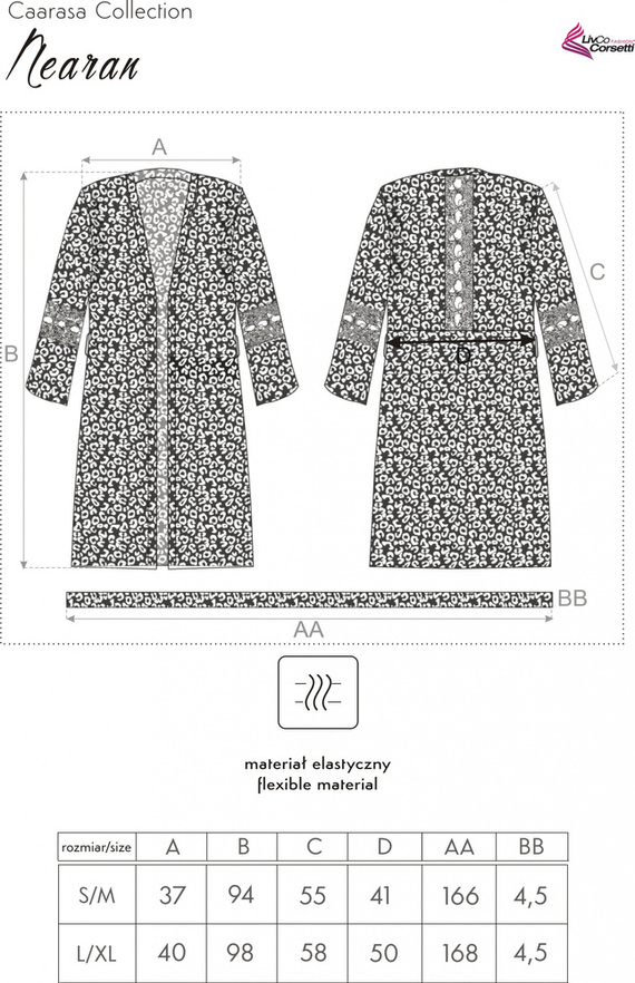 Nearan LC 90602 Caarasa Collection Szlafrok damski LivCo Corsetti
