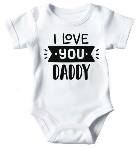 "I love You DADDY" Moocha Body krótki rękaw biały