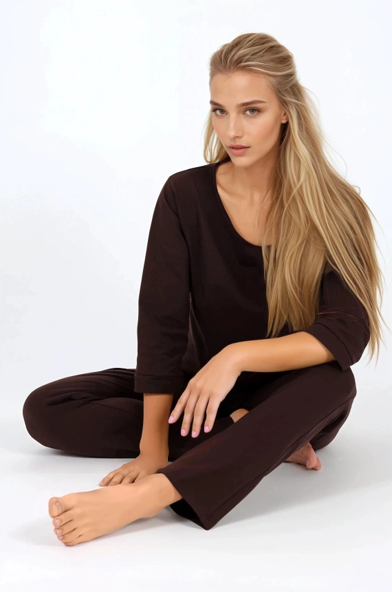 Bonjour Piżama damska Momenti Per Me espresso