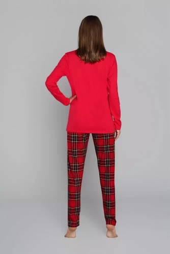 Zorza piżama damska długi rękaw, spodnie Italian Fashion - zielony/druk