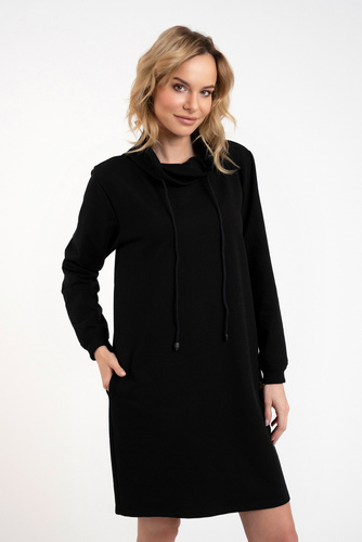 Malmo tunika damska długi rękaw Italian Fashion - czarny