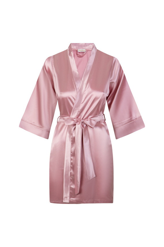 Vesna Szlafrok damski satynowy ByShelly - brudny róż