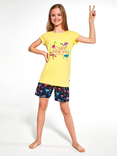787/93, 788/93 Caribbean Cornette Piżama dla dziewczynki -żółty