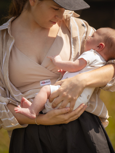 Mombri Klasyk Milk&Love nieprzemakalny biustonosz do karmienia beżowy 