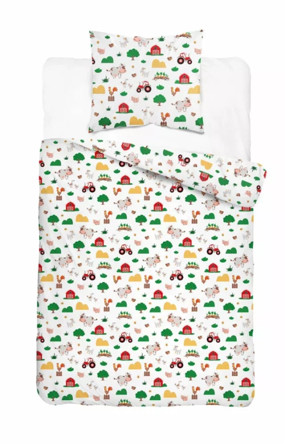 5439 A Wesoła Farma Mała Pościel dziecięca bawełniana Detexpol biały