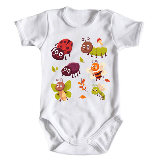 "SŁODKIE OWADY" Moocha Body krótkie rękaw biały