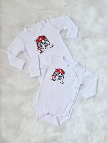 Pirat Bambarillo Body z długim rękawem kopertowe biały